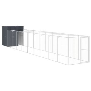 Grande niche pour chien en acier galvanisé anthracite, durable, meuble pour animaux de compagnie - Product Image 5