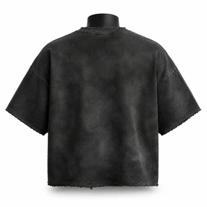 Camiseta de algodón pesado para hombre, estilo vintage, lavado ácido, desgastada, oversize, streetwear, venta al por mayor, OEM - Product Image 4