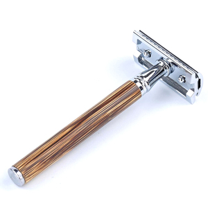 Maquinilla de Afeitar Profesional de Doble Hoja, Acero Inoxidable, Mango de Madera, Herramienta de Aseo Personal Reutilizable y Sostenible - Product Image 1