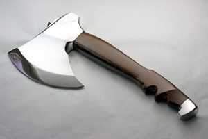 Hache en acier au carbone avec manche en bois pour fendre du bois de chauffage, qualité DIY - Product Image 2