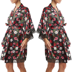 Oferta Especial: Conjunto de Bata de Satén de Seda para Mujer, de Alta Calidad, con Estampado Personalizado y Bordado a Máquina 2026, Lencería de Lujo para Primavera Verano - Product Image 3