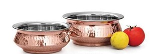 Patila en cuivre martelé fait main avec revêtement en étain, poignée en laiton, écologique, pour cuisinière à gaz avec couvercle de pot, style 1 - Product Image 5