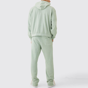 Conjunto Deportivo Vintage para Hombre, Estilo Desgastado, Lavado Ácido, Pantalones Jogger, Felpa de Algodón, Dos Piezas - Product Image 6