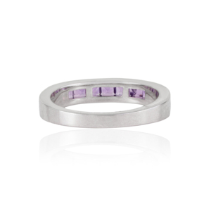 Stunning Solid 925 Sterling <b>Silver</b> Princess Cut Natural Amethyst Gemstone Half Eternity <b>Band</b> <b>Ring</b> Wholesale Price - Product Image 6