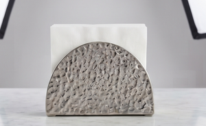 Porte-serviettes en argent massif, support en métal texturé moulé, accessoire de décoration pour cuisine et salle à manger, article en stock - Product Image 3