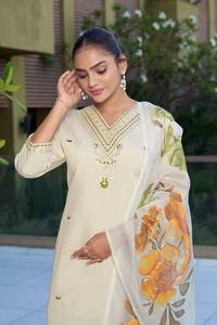 Traje Salwar Tradicional Indio-Pakistaní para Mujer, Largo hasta el Tobillo, con Dupatta Floral, Vestido de Algodón, Corte Regular, Ropa Casual - Product Image 3