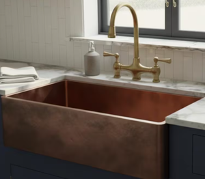 Fregadero de cocina de un solo seno color cobre hecho a mano, directo de fábrica, acero inoxidable 304, bajo encimera, OEM personalizado para proveedores globales - Product Image 1