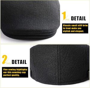 Boina Personalizada al por Mayor, Estilo Inglés, de Algodón, Unisex, Estilo Artista, Parte Superior Plana, Ajustable, para Exteriores, Invierno - Product Image 5