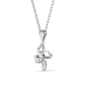 Nouveau collier fin en argent sterling 925 avec pendentif nœud en diamant moissanite GRA avec certificat, bijoux pour femmes, bijoux Destiny - Product Image 2