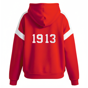 Delta |   Sigma |   Sweat-shirt à capuche décontracté pour femme Theta Sorority, coupe ample, color block, avec poche kangourou - Product Image 3