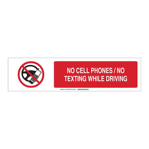 Señal de Tráfico de PVC Brady: No se Permiten Celulares ni Mensajes de Texto Mientras Conduces, para Áreas Vehiculares - Product Image 3
