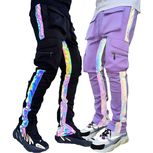 Pantalones Deportivos Personalizados para Hombre, Estilo Flare, 100% Algodón, con Rayas Laterales Negras - Product Image 1