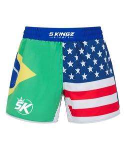 Pantalones Cortos de MMA para Hombre, los Más Vendidos, Equipamiento de Combate Probado en Batalla, con Patrón Sólido Transpirable y Cierre con Cordón - Product Image 1