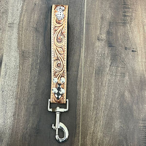 Wholesale Design Durable Hand Tooled Leather Checkered & <b>Dice</b> Design Western Luxury Genuine Leather Traffic Lead for Control Dog - Product Image 4