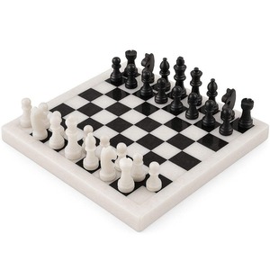 Jeu d'échecs en marbre fait main, incrustation personnalisée, artisanat de luxe - Product Image 2