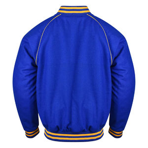 Veste bomber varsity en toile polyester/coton personnalisée OEM, design hiver, broderie de lettres, streetwear, coupe-vent, à capuche pour hommes - Product Image 3