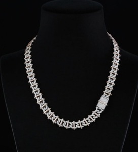 Collier chaîne de luxe pour homme, entièrement serti de diamants Moissanite, maille cubaine, bijoux Hip Hop, un accessoire de mode brillant pour festival de musique - Product Image 6