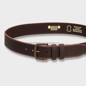 Ceinture décontractée pour homme en cuir pleine fleur noir et marron, longueur personnalisable, double boucle et boucle en laiton, ceinture habillée. - Product Image 3