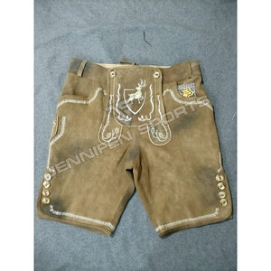 Shorts en cuir suédé de vachette de qualité supérieure pour hommes, style bavarois alpin, brodés, design classique, pour festival - Product Image 2