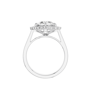 Bague de mariée unique en or 14 carats sophistiquée, avec halo floral festonné et diamant de laboratoire de 2,39 carats, taille brillant rond, certifié IGI - Product Image 2