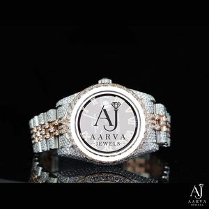 Luxury Diamond Inlay <b>Mechanical</b> <b>Watch</b> 20mm Band 30mm Dial Date Display Two Tone Stainless Steel Dress Wristwatch for Men - Product Image 1