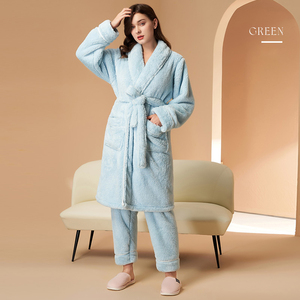 Albornoz de Lujo para Mujer, Cálido de Invierno, Tipo Pijama, Bata de Ducha, Bata de Noche, con Cuello Chal, de Felpa Suave, Bata de Spa - Product Image 5