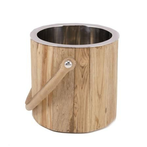 Customized Premium Double-Wall Insulated Wooden Ice <b>Bucket</b> Champagne Cooler <b>with</b> <b>Lid</b> & Handle Bar Accessories for Home & Hotel - Product Image 3