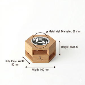 Quemador de incienso hexagonal moderno de madera, soporte creativo hueco para incienso árabe Oud con taza metálica extraíble para uso con incienso. - Product Image 2