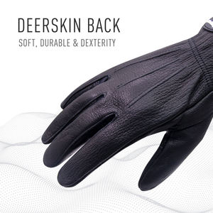 Guantes de Conducción de Piel de Ciervo Negros - Product Image 3