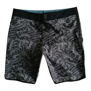 Shorts de Baño para Hombre, Sublimados, de Secado Rápido, Transpirables, con Cordón en la Cintura, Casuales, en Negro y Gris - Product Image 5