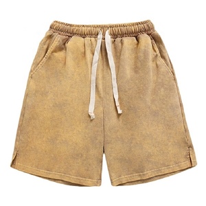 Pantalones cortos de algodón con Logo personalizado para hombre, ropa de calle, Vintage, lavado de ácido, Verano - Product Image 2