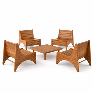 Sillón de Exterior Moderno de Madera de Teca Sólida para Hotel, Resort, Villa, Patio y Jardín - Product Image 2