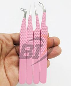 แหนบต่อขนตาที่จับเพชรทำจากแป้งสีชมพูแบบมืออาชีพแหนบเคลือบเฮลโลคิตตี้ - Product Image 2