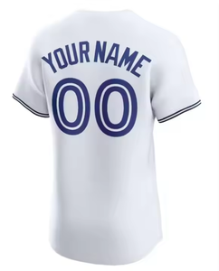 Maillots de baseball personnalisés pour hommes Toronto, uniformes brodés avec logos, bleu et blanc, 100 % polyester, anti-UV - Product Image 3