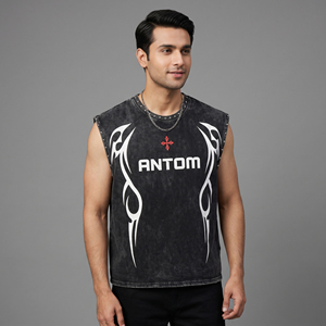 Custom Men's Plus Size Cotton Tank Tops Summer Sweat <b>Vest</b> Knitted Casual <b>Stringer</b> Tank Top for Men - Product Image 1