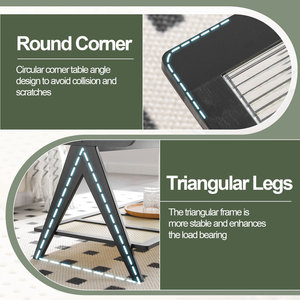 39.4\" Glass Top Coffee <b>Table</b> with ABS Rattan Storage <b>Shelf</b> - Product Image 6