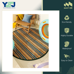 Fournisseur leader de tapis d'extérieur de qualité supérieure, résistants à la corrosion, en polypropylène 100%, tapis rond en plastique en vente - Product Image 3