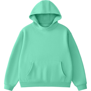 Sweat-shirt à capuche pour homme, couleur unie, en molleton, coupe décontractée, pour l'automne, avec poche verte, en coton tricoté - Product Image 1