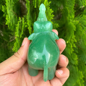 Hand-Carved Green Aventurine <b>Elephant</b> Figurine Trunk-Up Good Luck Crystal <b>Decor</b> Spiritual Home & Altar Gift - Product Image 2