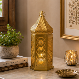 <b>Brass</b> <b>Lantern</b> Candle Holder Decorative Moroccan <b>Lantern</b> Hanging Candle Lamp Home Decor Wedding Table Centerpiece Gift - Product Image 2