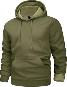 Sweat-shirts personnalisés imprimés à chaud pour hommes, col en V, en polaire décontractée, coupe ample, avec poche zippée invisible – Collection Hiver – Vente Flash - Product Image 4