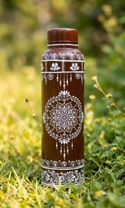 Funda para botella de agua estilo bohemio, termo de acero inoxidable bordado con asa de borla, botella de agua portátil para viaje - Product Image 6