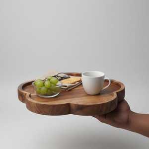 Minimalist Wooden Serving Tray Cloud Shape Reusable Natural Wood <b>Platter</b> for Home Use - Product Image 1