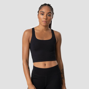 Soutien-gorge de sport sans armatures blanc pour femme, bretelles réglables, couleur unie, dos nageur, tricoté, respirant, toutes saisons - Product Image 2