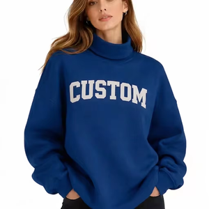 Sudadera Moderna de Cuello Alto Simulado para Mujer, Corte Holgado, Tela Suave al Tacto, Ropa Casual para el Día a Día - Product Image 1