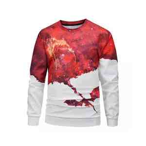 Sweat-shirt ras du cou en molleton tricoté anti-rétrécissement pour homme, motif crâne par sublimation, design imprimé numérique personnalisé - Product Image 6