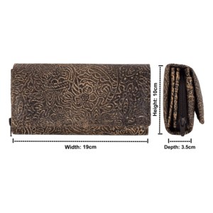 Custom Logo Genuine Leather Women's <b>Long</b> <b>Wallet</b> Floral Embossed RFID Blocking Clutch Coin Purse Daily Use Multi-Pocket - Product Image 3