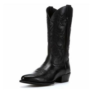 Luxury Retro Classic Camouflage PU Midi <b>Boots</b> Men's Shoes Western All Seasons for Cowboys - Product Image 6