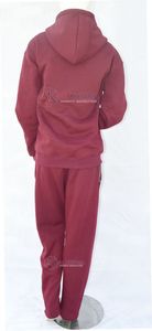Ensemble sweat-shirt et jogging pour femme, couleur bordeaux, coupe classique, mélange polyester/coton, imprimé animal, imperméable, hiver, marque privée OEM - Product Image 4