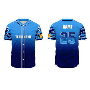 Best Selling Baseball Jersey Mens Blue <b>Short</b> Sleeve Embroidery Team Name Print Breathable Regular Fit Adult All Seasons Jerseys - Product Image 3